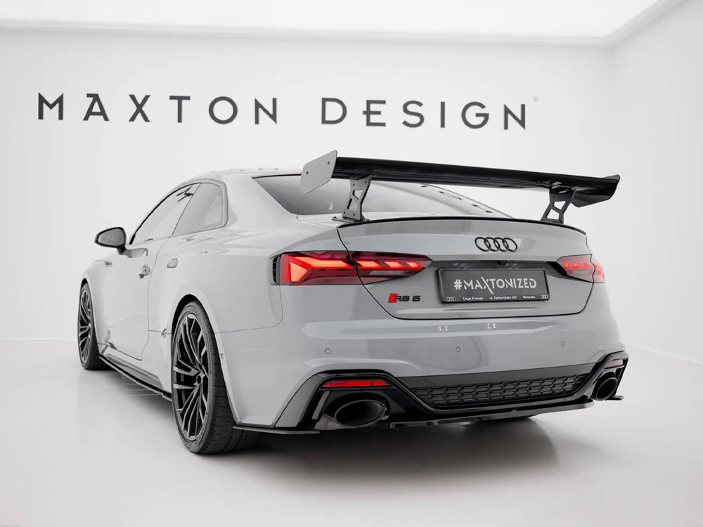 Maxton Design Carbon Spoiler w/ External Brackets Uprights V2 - Audi B9 A5 / S5 / RS5 Coupe - Image 2
