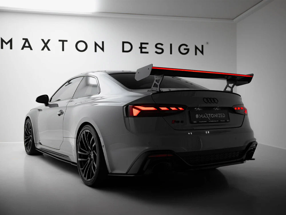 Maxton Design Carbon Spoiler w/ External Brackets Uprights V2 + LED - Audi B9 A5 / S5 / RS5 Coupe - Image 2