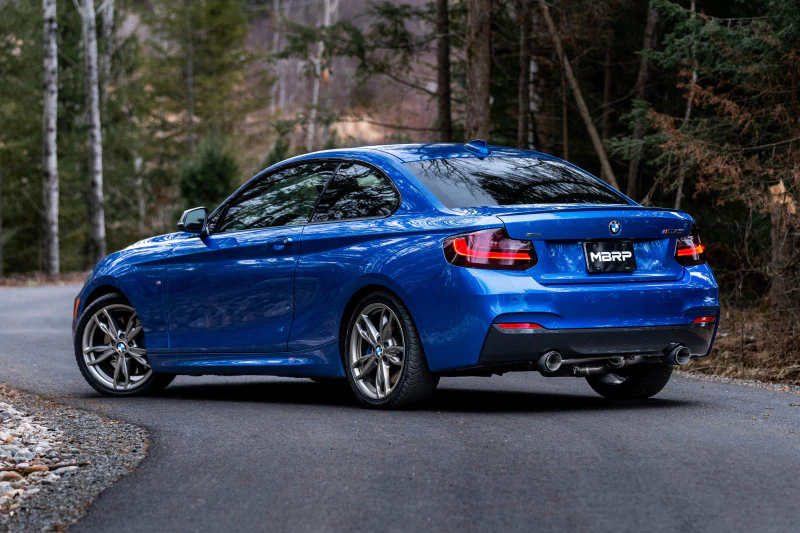 MBRP 17-21 BMW M240I 3.0L 3in Axle Back Dual Rear Exit w/ T304 SS Carbon Fiber Tips (Street Version) - Image 4