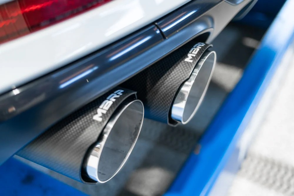 MBRP Armor Pro Series 2.5" Resonator Back, Dual Rear with Carbon Fiber Quad Tips - 2018-2023 Audi S5 Coupe / S4 Sedan (3.0L) - Image 3