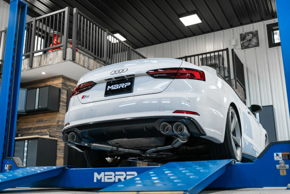 MBRP Armor Pro Series 2.5" Resonator Back, Dual Rear with Carbon Fiber Quad Tips - 2018-2023 Audi S5 Coupe / S4 Sedan (3.0L) - Image 7