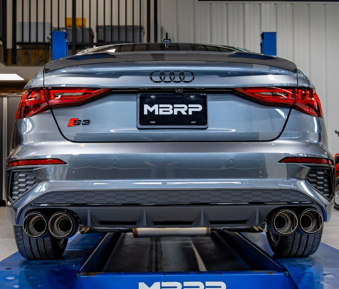 MBRP Armor Pro Series 3" Cat Back Active Exhaust, 2.5" Quad Split Rear Exit w/ Carbon Fiber Tips - Audi 8Y S3 (Copy) - Image 2