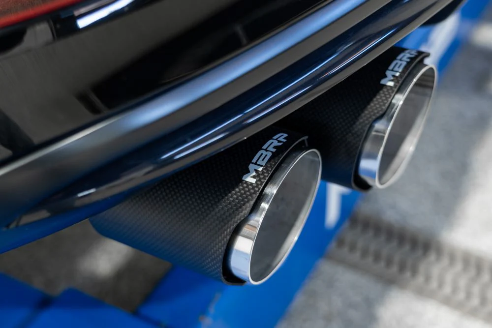MBRP Armor Pro Series 3" Cat Back Exhaust, Quad Split Rear Exit w/ Carbon Fiber Tips (Active Exhaust) - Audi 8V S3 - Image 4