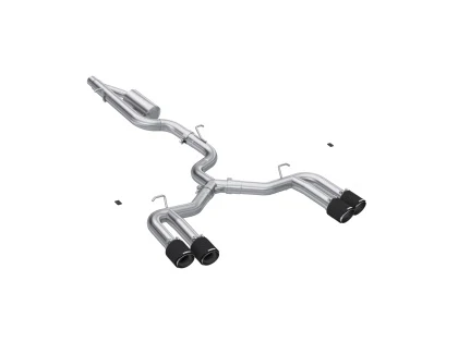 MBRP Armor Pro Series 3" Cat Back Exhaust, Quad Split Rear Exit w/ Carbon Fiber Tips (Valve Delete) - Audi 8Y S3