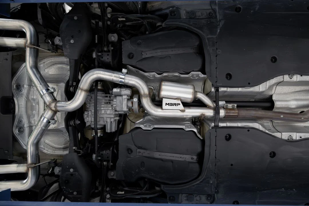 MBRP Armor Pro Series 3" Cat Back Exhaust, Quad Split Rear Exit w/ Carbon Fiber Tips (Valve Delete) - Audi 8Y S3 - Image 4