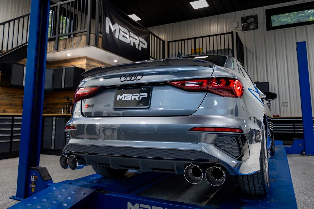 MBRP Armor Pro Series 3" Cat Back Exhaust, Quad Split Rear Exit w/ Carbon Fiber Tips (Valve Delete) - Audi 8Y S3 - Image 7
