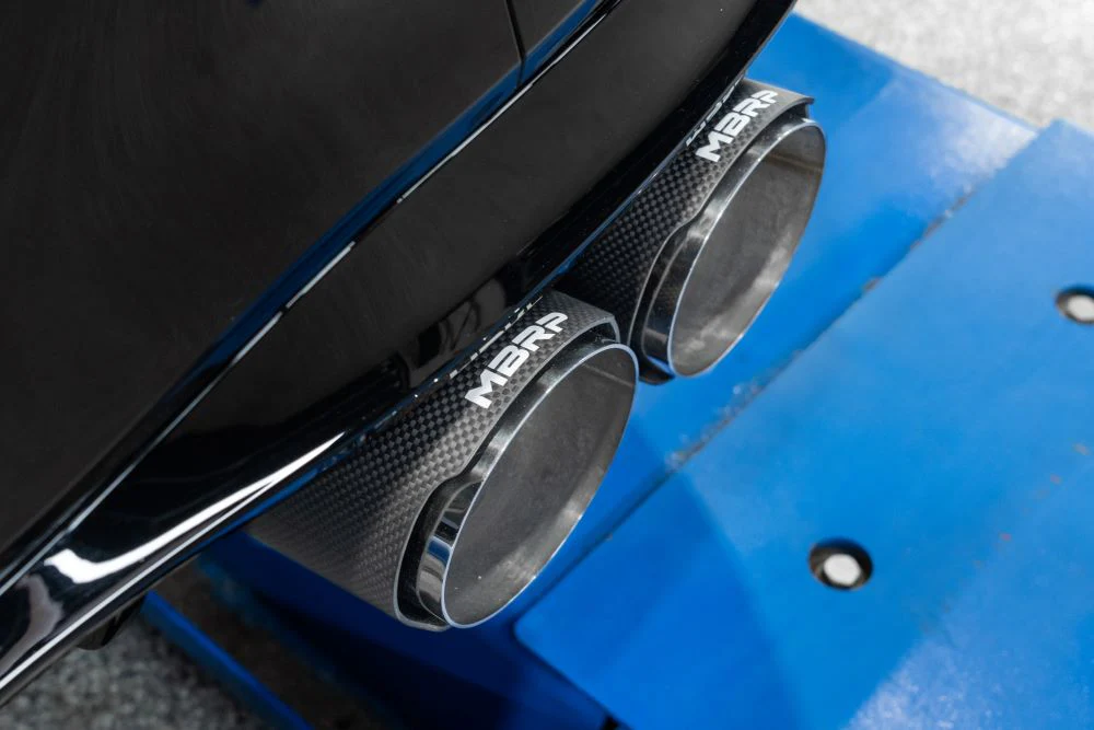 MBRP Volkswagen Golf R MK8 3" Cat-Back Quad Rear Exit w/ Carbon Fiber Tips (Active Exhaust) - Image 4