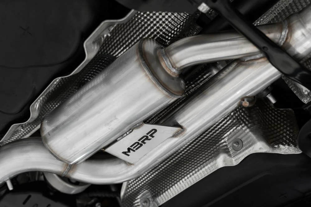 MBRP Volkswagen Golf R MK8 3" Cat-Back Quad Rear Exit w/ Carbon Fiber Tips (Active Exhaust) - Image 7