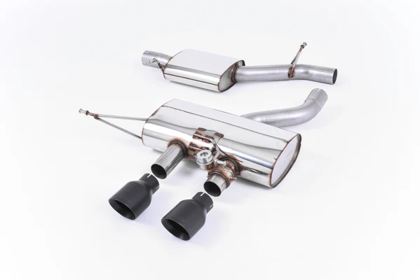 Milltek VW MK6 Golf R Cat-back Active Exhaust System (Resonated) w/ Cerakote Black Tips