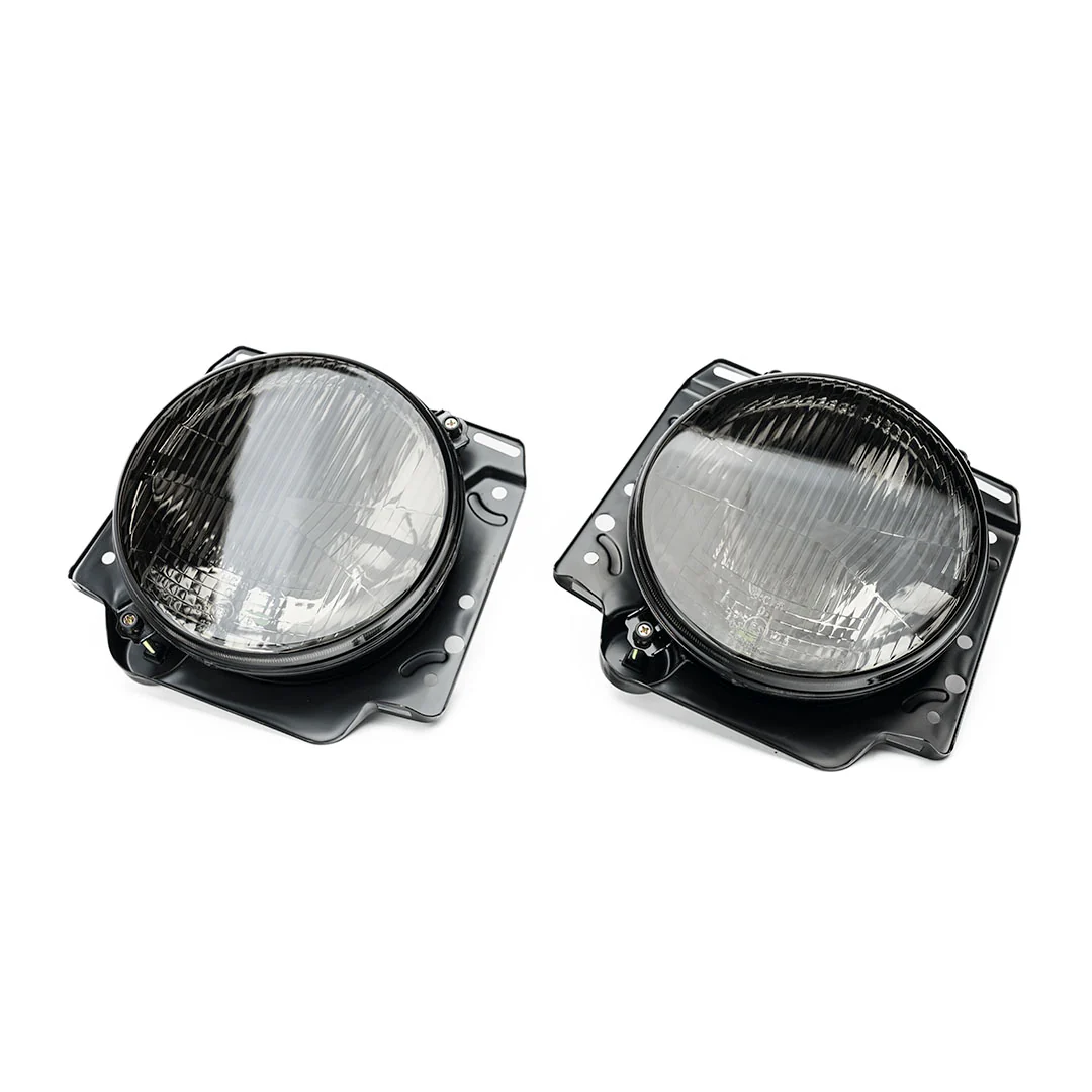 MK2 7" Smoked Faceted Crosshair Headlights