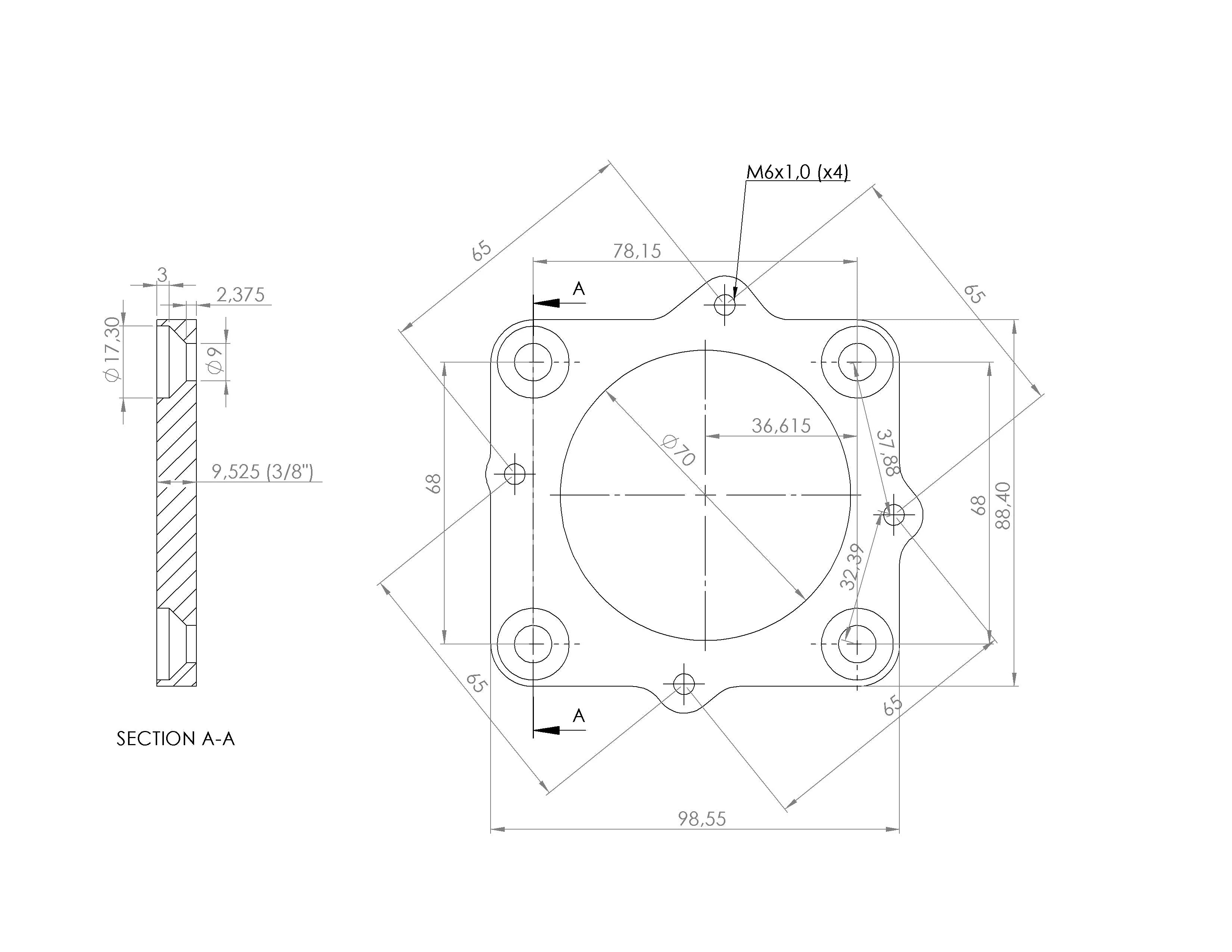 SPA TURBO OBD2 Flange for the VW VR6 12V Short Runner Induction Intake Manifold - Image 3