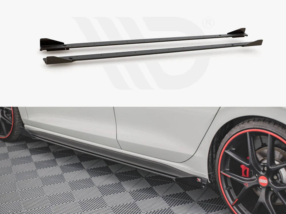 RACING DURABILITY SIDE SKIRTS DIFFUSERS (+FLAPS) VW GOLF 8 GTI / GTI CLUBSPORT / R-LINE (2020-)