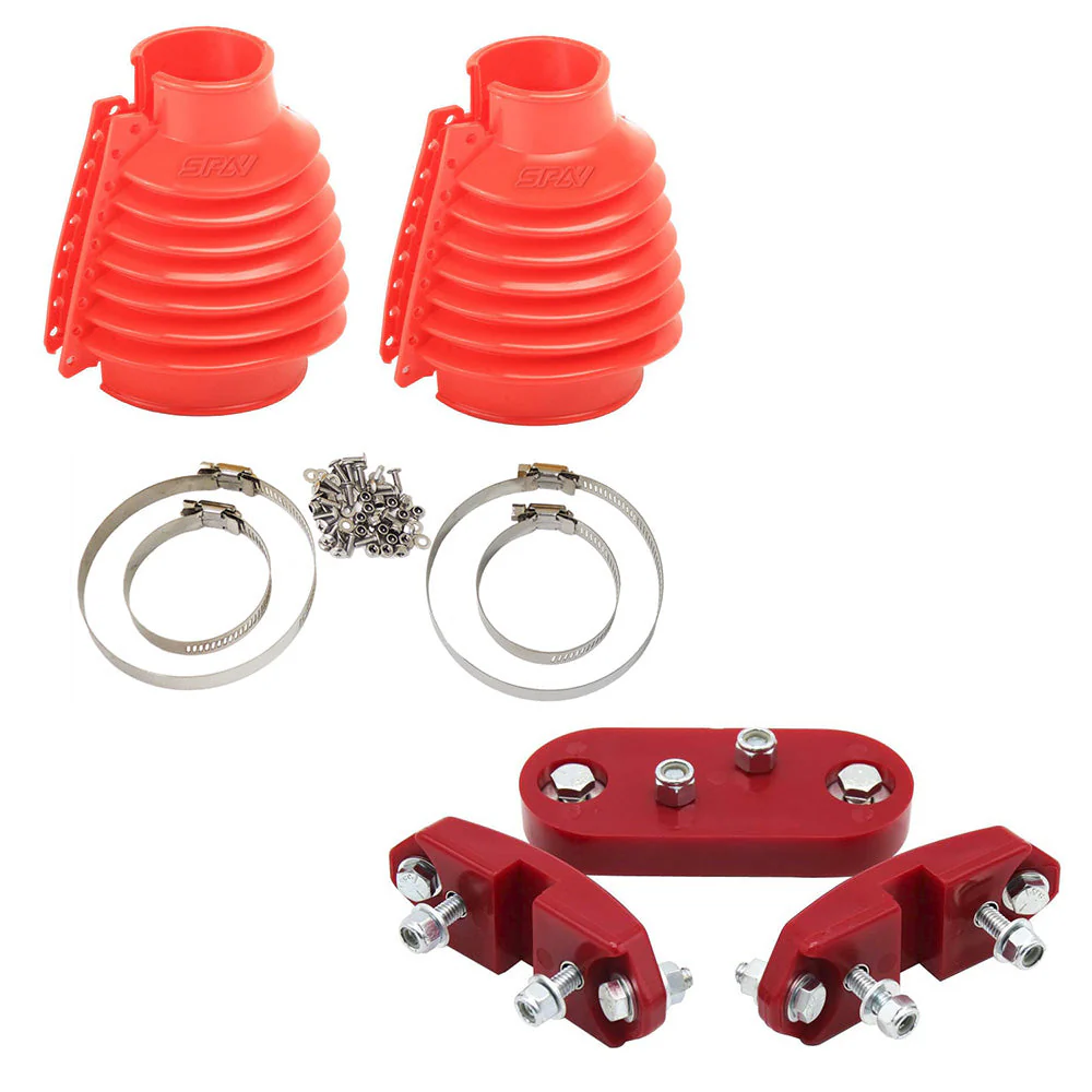 SPA TURBO Rear Swing Axle Boots Pair - Red + Urethane Transmission Mount Kit for VW BUG/Beetle/Buggy/Baja