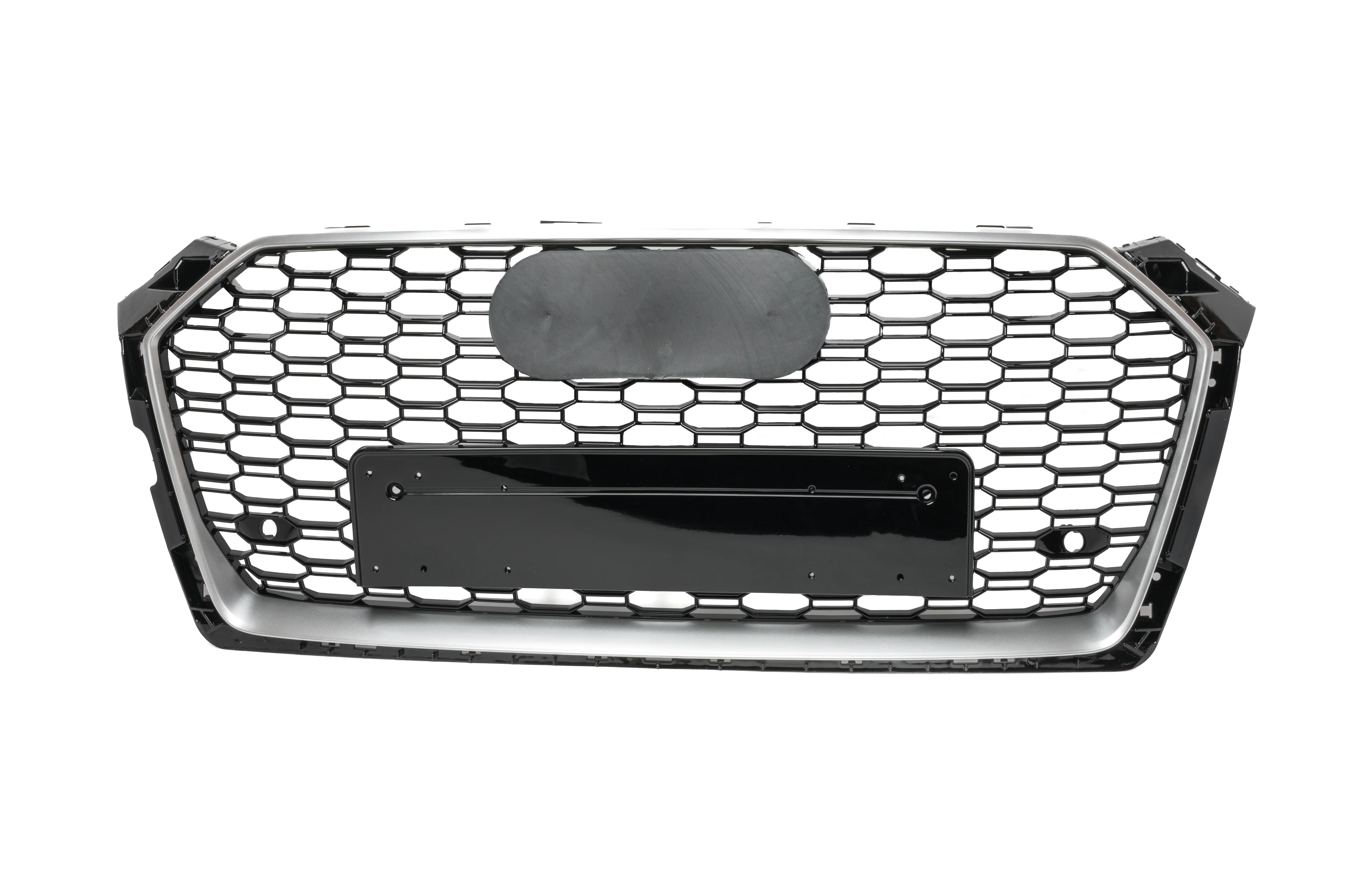 RS-Style Grille for 8W A5/S5/RS5 - Black with Silver Frame - Black Quattro