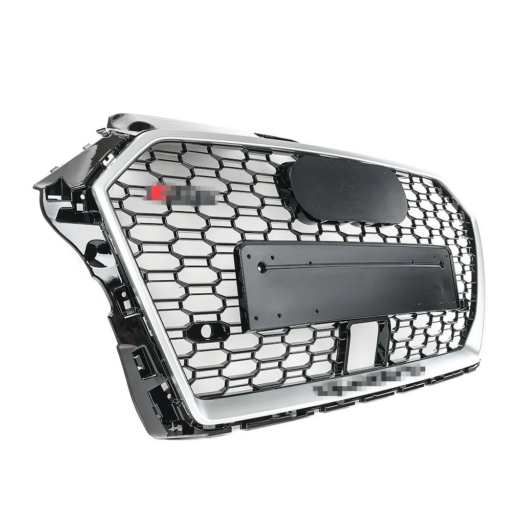 RS Style Grille for Audi 8V FACELIFT A3/S3 - Black With Silver Surround - Black Quattro - Image 3