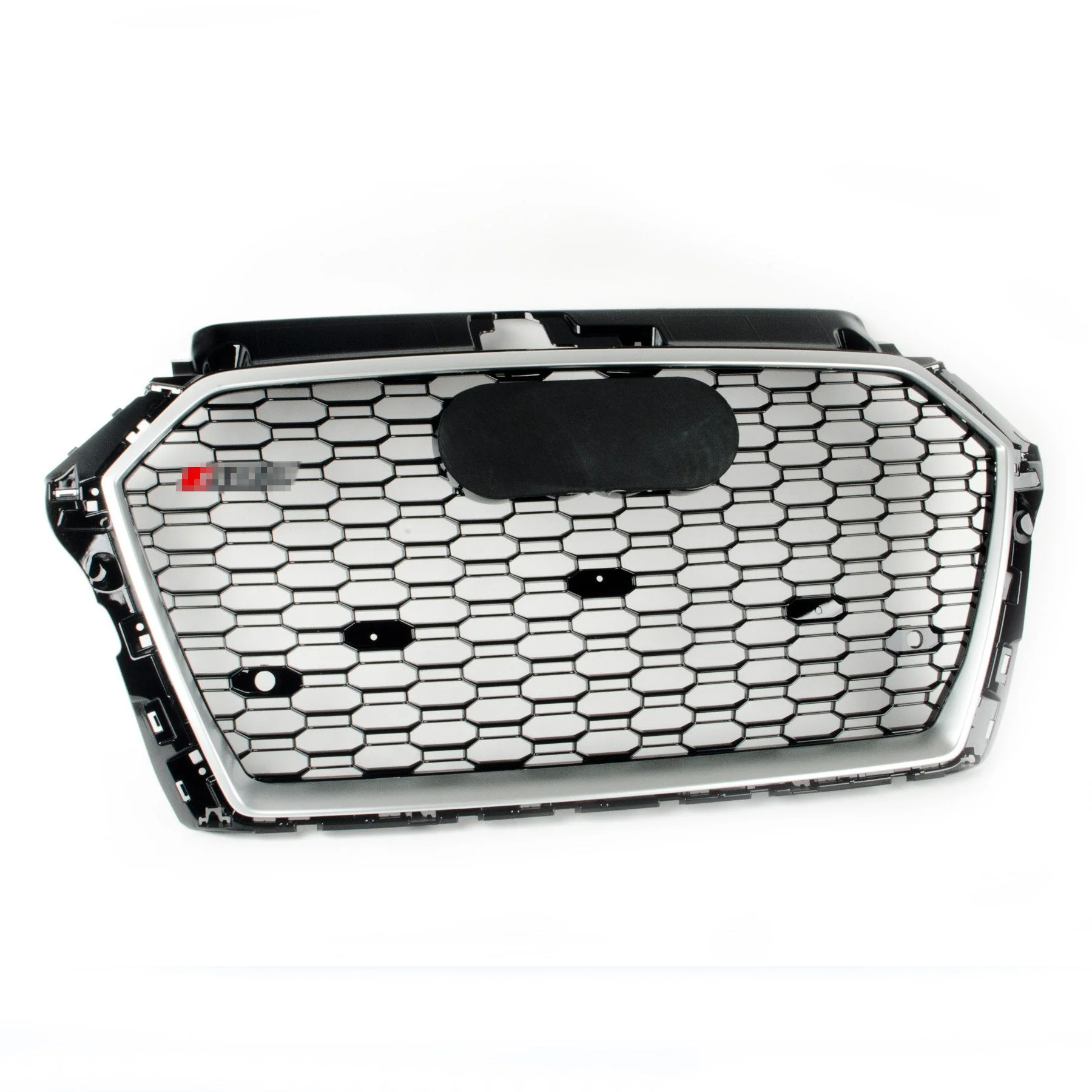 RS Style Grille for Audi 8V FACELIFT A3/S3 - Black With Silver Surround (without Active Cruise) - Black Quattro - CLEARANCE - Image 2