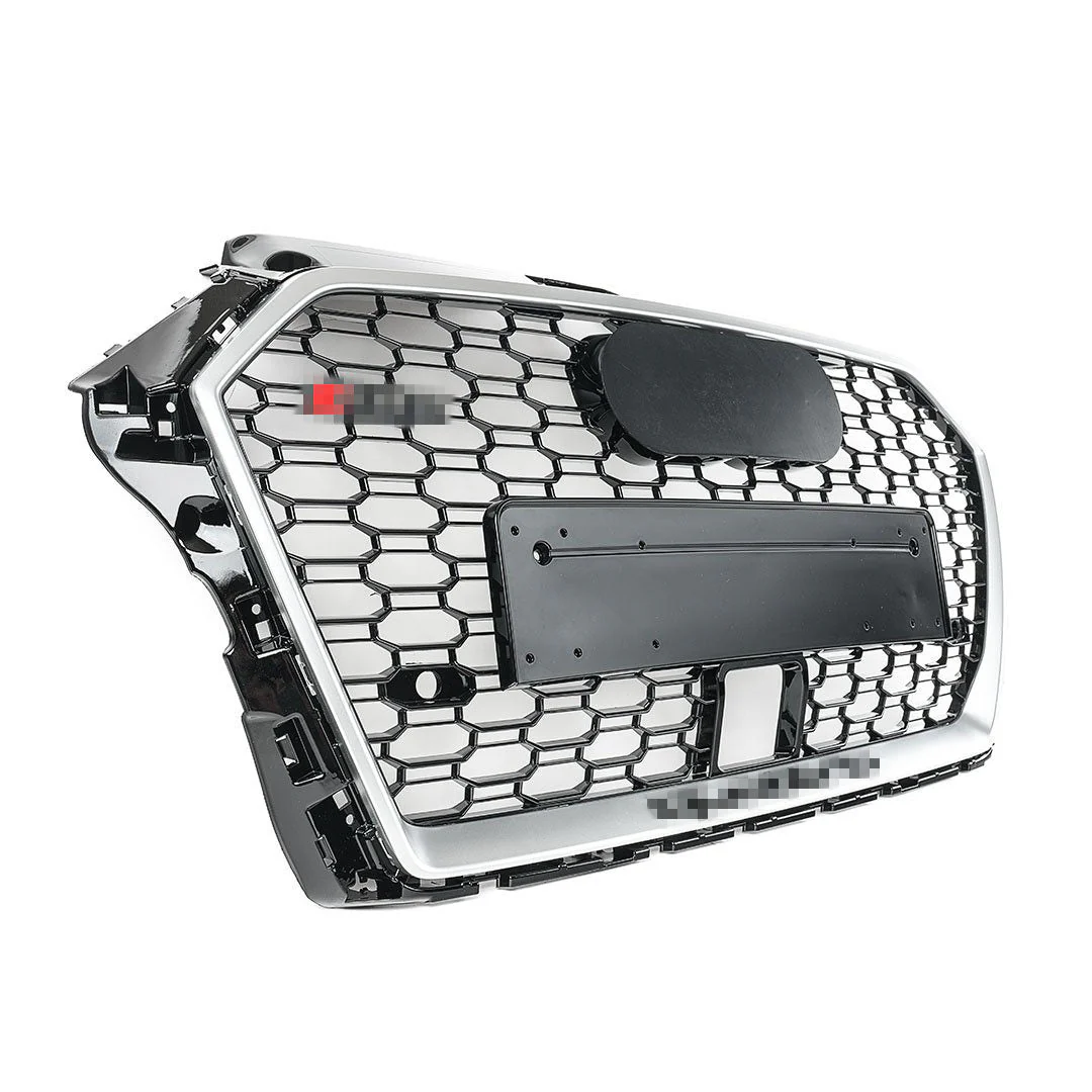 RS Style Grille for Audi 8V FACELIFT A3/S3 - Black With Silver Surround (without Active Cruise) - Black Quattro - CLEARANCE - Image 3