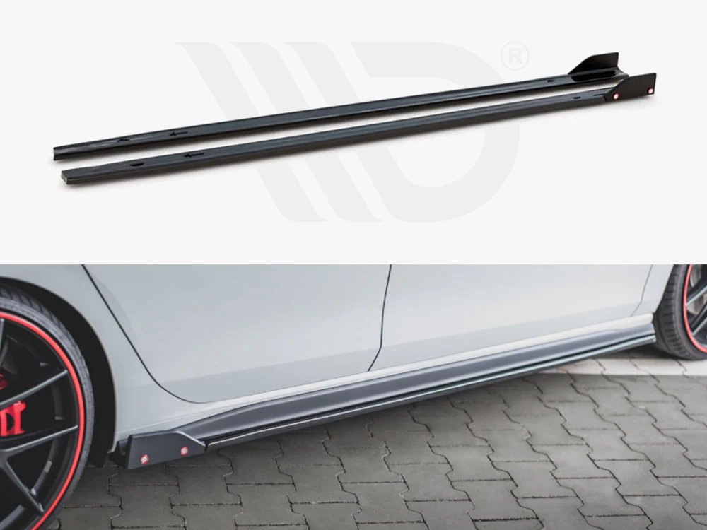 SIDE SKIRTS DIFFUSERS (+FLAPS) V2 VW GOLF 8 GTI / GTI CLUBSPORT / R-LINE (2020-) - Image 2