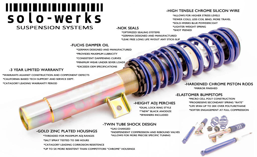 Solo-Werks BMW E39 Sedan Coilover Kit (Without OEM Sport Package) - Image 4