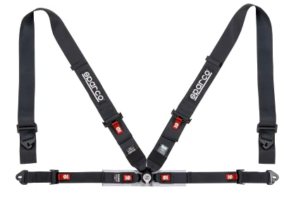 Sparco Competition Seat Harness/Belt - 4pt 3in/2in - Black