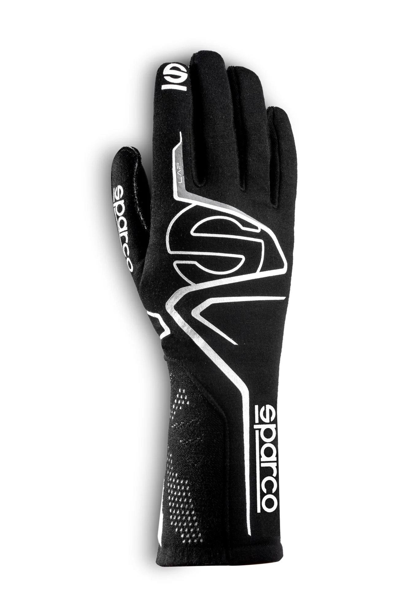 Sparco Competition Gloves Lap - Black/White - Size 10 (Medium)