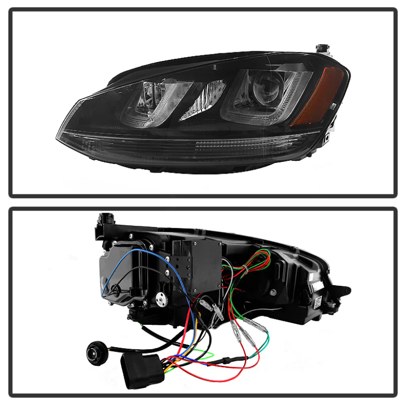 Spyder LED Projector Headlights w/ Black Stripe - MK7 Golf/GTI/R - Image 4