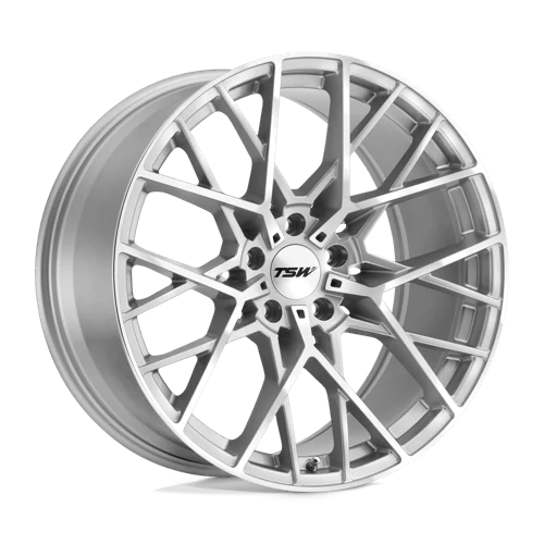 TSW SEBRING 18X9.5 5X112 ET35 SILVER W/ MIRROR CUT FACE