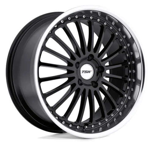 TSW SILVERSTONE 17X8 5X120 ET20 GLOSS BLACK W/ MIRROR CUT LIP