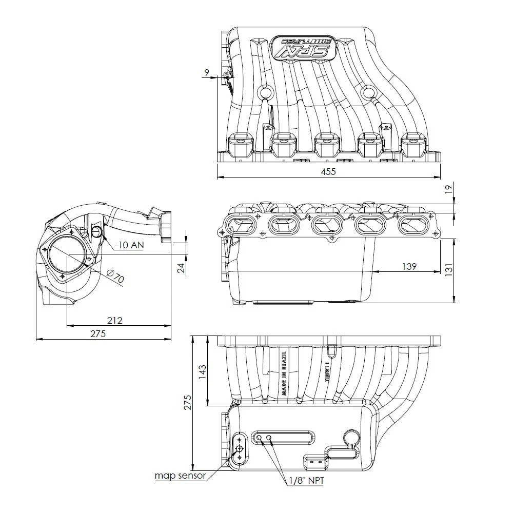 VW 5 cyl 2.5L 20v FSI T3 Turbo Exhaust Manifold + intake manifold - Image 8