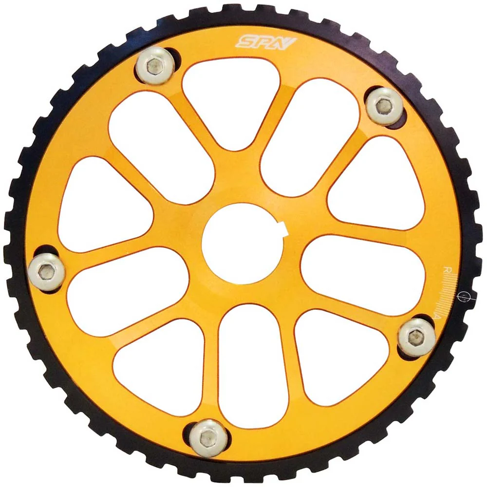 VW 74-98 8V Y series adjustable cam gear pulley + lightweight intermediate shaft pulley - Black/Gold - Image 5