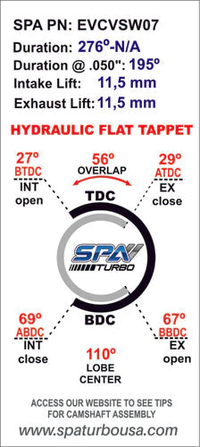 VW 8V 276 N/A application hydraulic tappets performance camshaft - Image 4