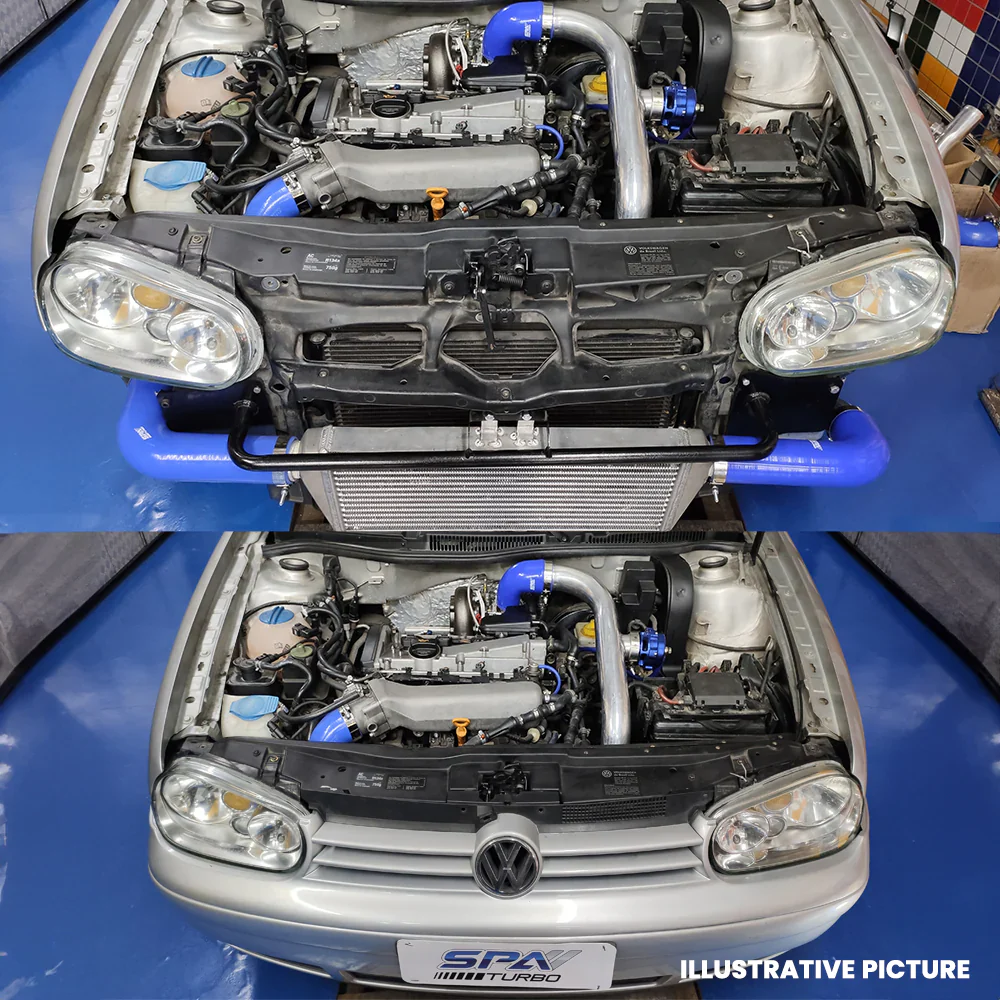 VW GOLF 1.8 20V TRANSVERSAL FRONT MOUNT INTERCOOLER KIT FOR TMA06 - BLUE HOSES - Image 4