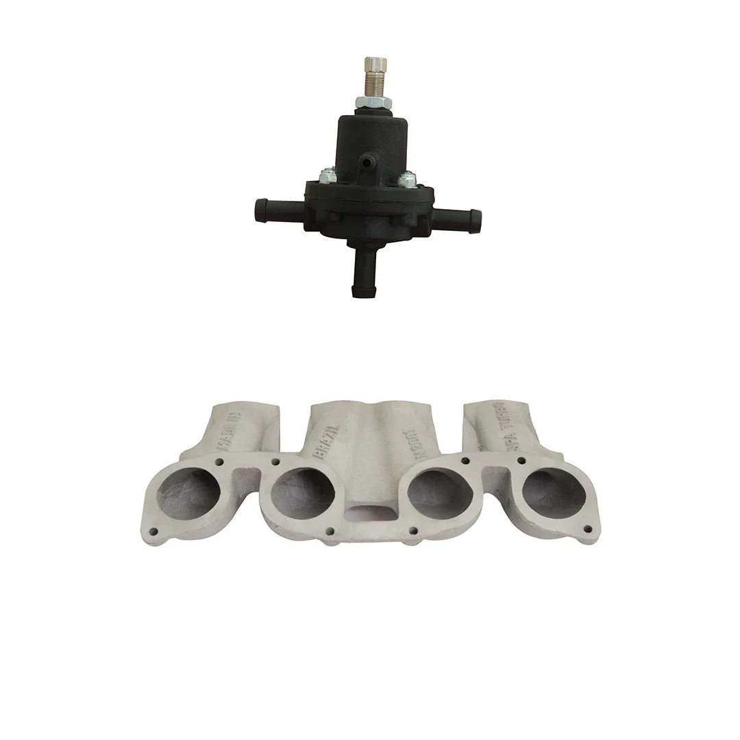 VW MKI MKII GTI 1.8L 2.0L 8v SOHC dual downdraft intake manifold + 0-30 PSI Fuel pressure regulator + Bracket - Image 2