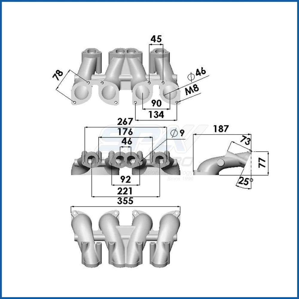 VW MKI MKII GTI 1.8L 2.0L 8v SOHC dual downdraft intake manifold - Black + 0-30 PSI Fuel pressure regulator + Bracket - Image 16