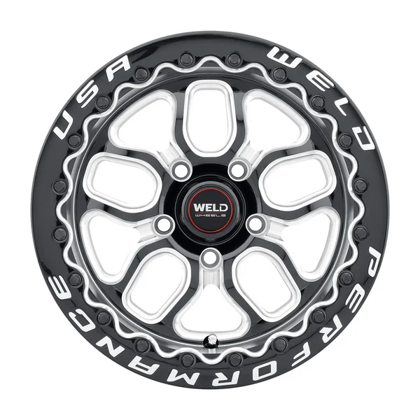 Weld Racing Laguna Beadlock 17x10 / 5x120 BP / ET42 / 7.15in BS / 78.1 CB Wheel - Gloss Black Milled - Image 2