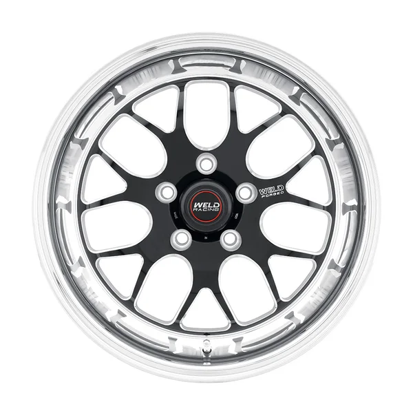 Weld Racing S77 18x5 / 5x120 BP / ET-23 / 2.1in BS - Black Center with Polished Shell - Image 2