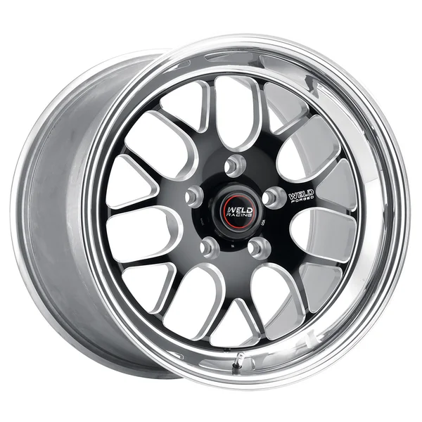 Weld Racing S77 18x8 / 5x120 BP / ET15 / 5.1in BS - Black Center with Polished Shell