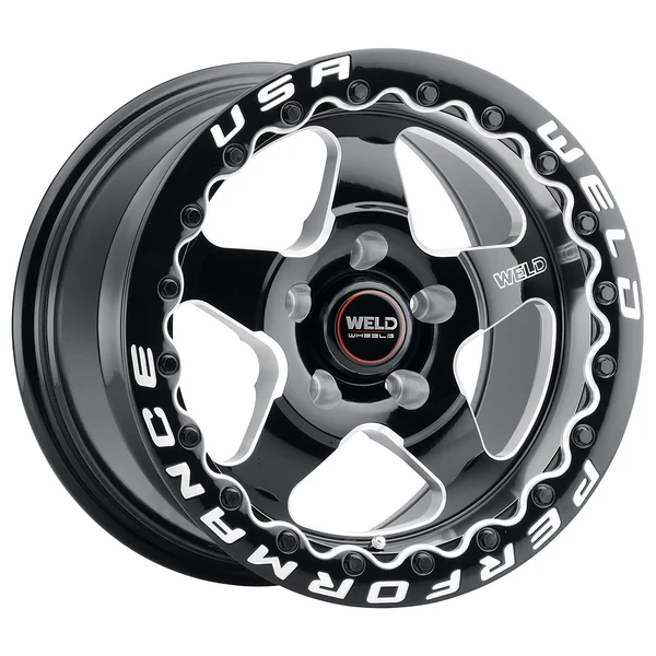 Weld Racing S904 Ventura Bead Lock 17x10 / 5x112 BP / ET40 / 7.1in BS / 78.1 CB Wheel - Gloss Black Milled