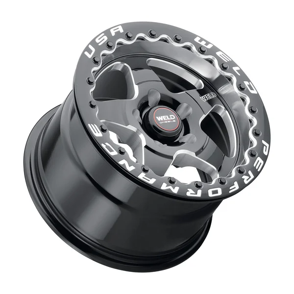 Weld Racing S904 Ventura Bead Lock 17x10 / 5x112 BP / ET40 / 7.1in BS / 78.1 CB Wheel - Gloss Black Milled - Image 3