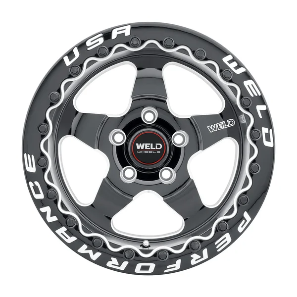 Weld Racing S904 Ventura Bead Lock 17x10 / 5x120 BP / ET42 / 7.15in BS / 78.1 CB Wheel - Gloss Black Milled - Image 2